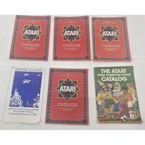 Vintage Atari 2600 Catalog Lot Game Manuals Brochures Defender Atlantis Pac-Man